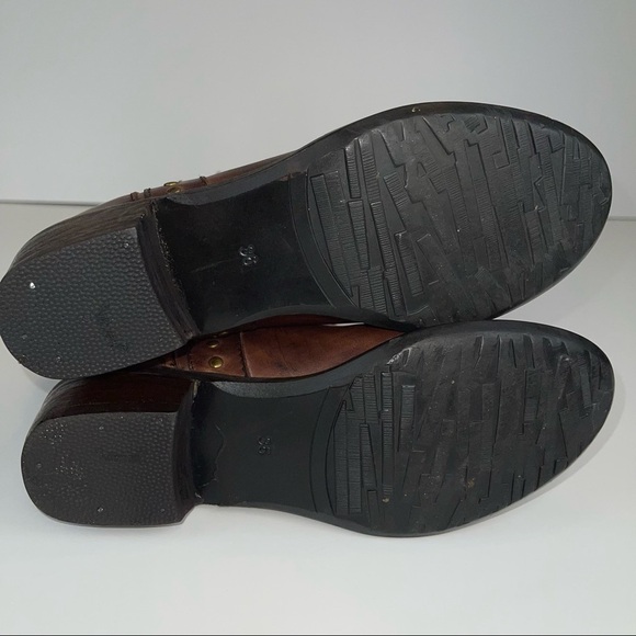 Spring Step Tapestry Woven Mid Calf Boho Western Boot Brown Leather - Picture 10 of 17